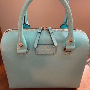 Kate Spade Leather Aqua Satchel Handbag